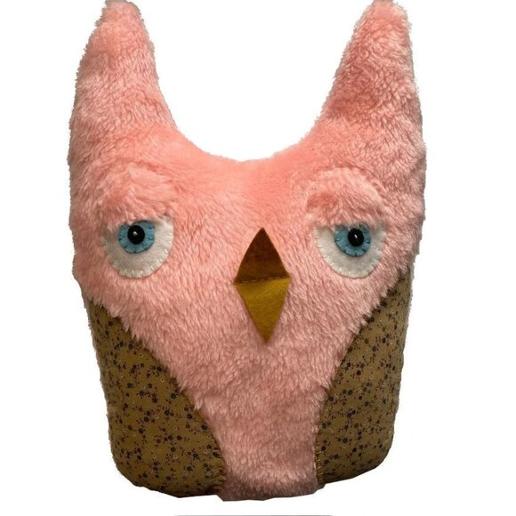 Woodland Owl Stuffed Animal Plushie Upcycled Hugging Buddy Neck Rest Pillow - Picture 1 of 4